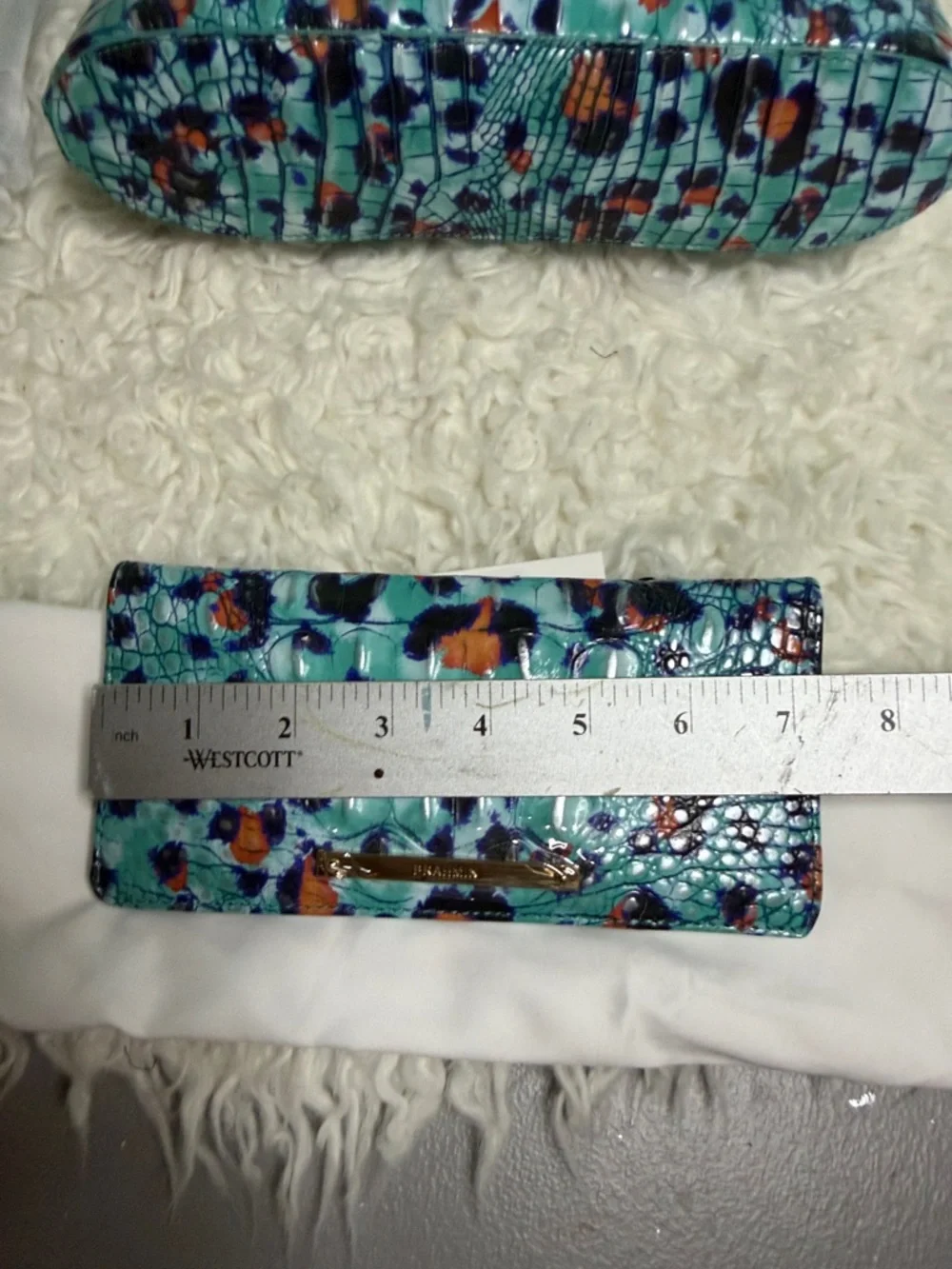 New Brahmin Katie Frisky Melbourne Turquoise Floral  Crossbody/Wallet - Picture 14 of 17